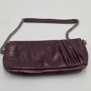 HOBO Dark Purple Leather shoulder bag with Chain Strap